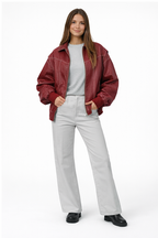 Dames Bomberjack Imitatieleer – Oversized Pasvorm – Kort Model