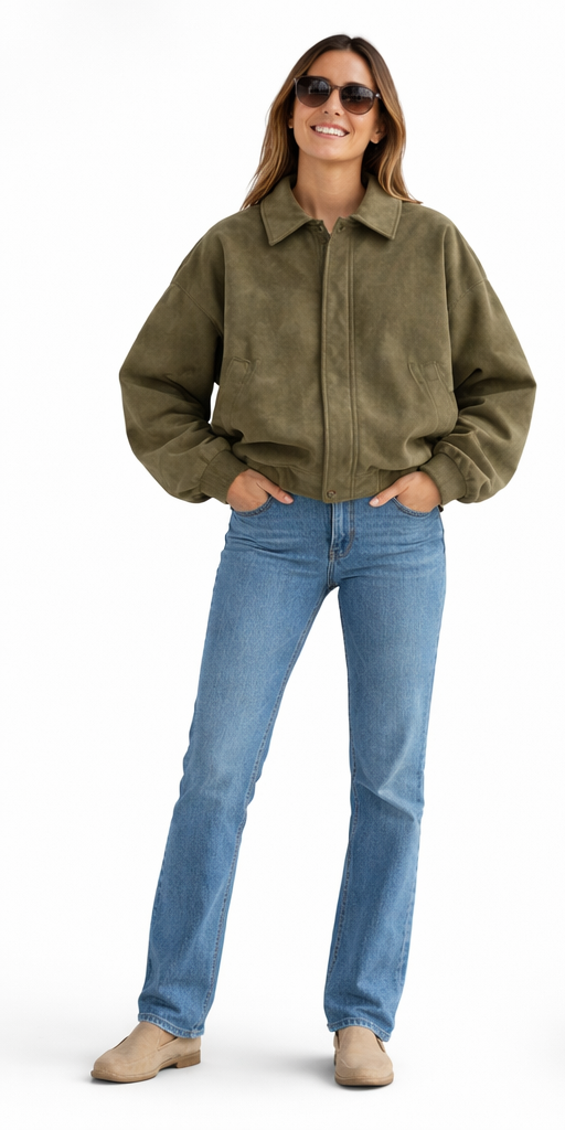 Oversized Dames Bomberjack – Los Model – Zachte Stof