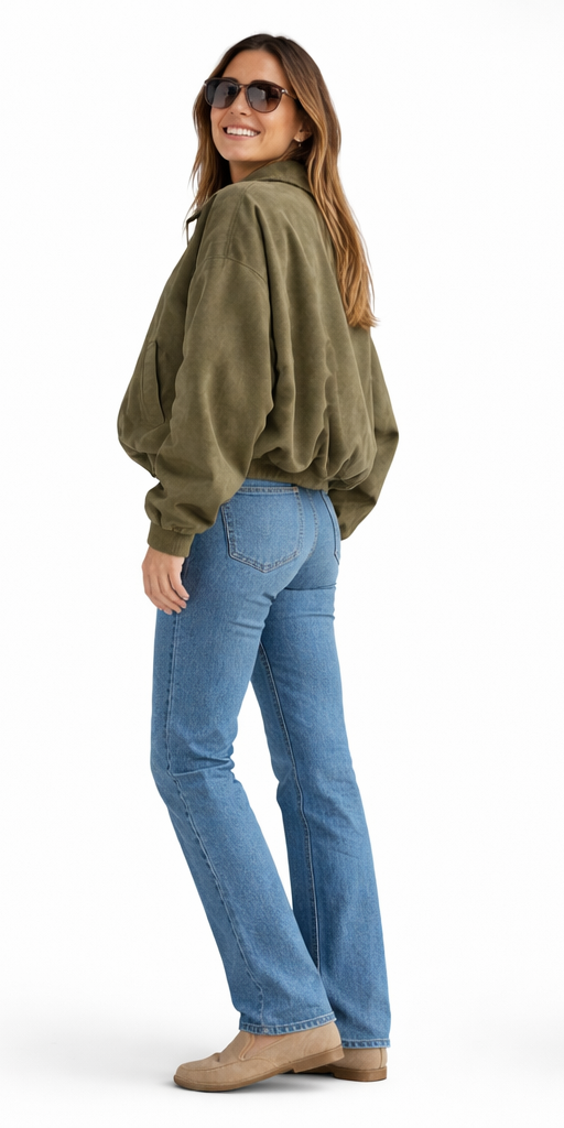 Oversized Dames Bomberjack – Los Model – Zachte Stof